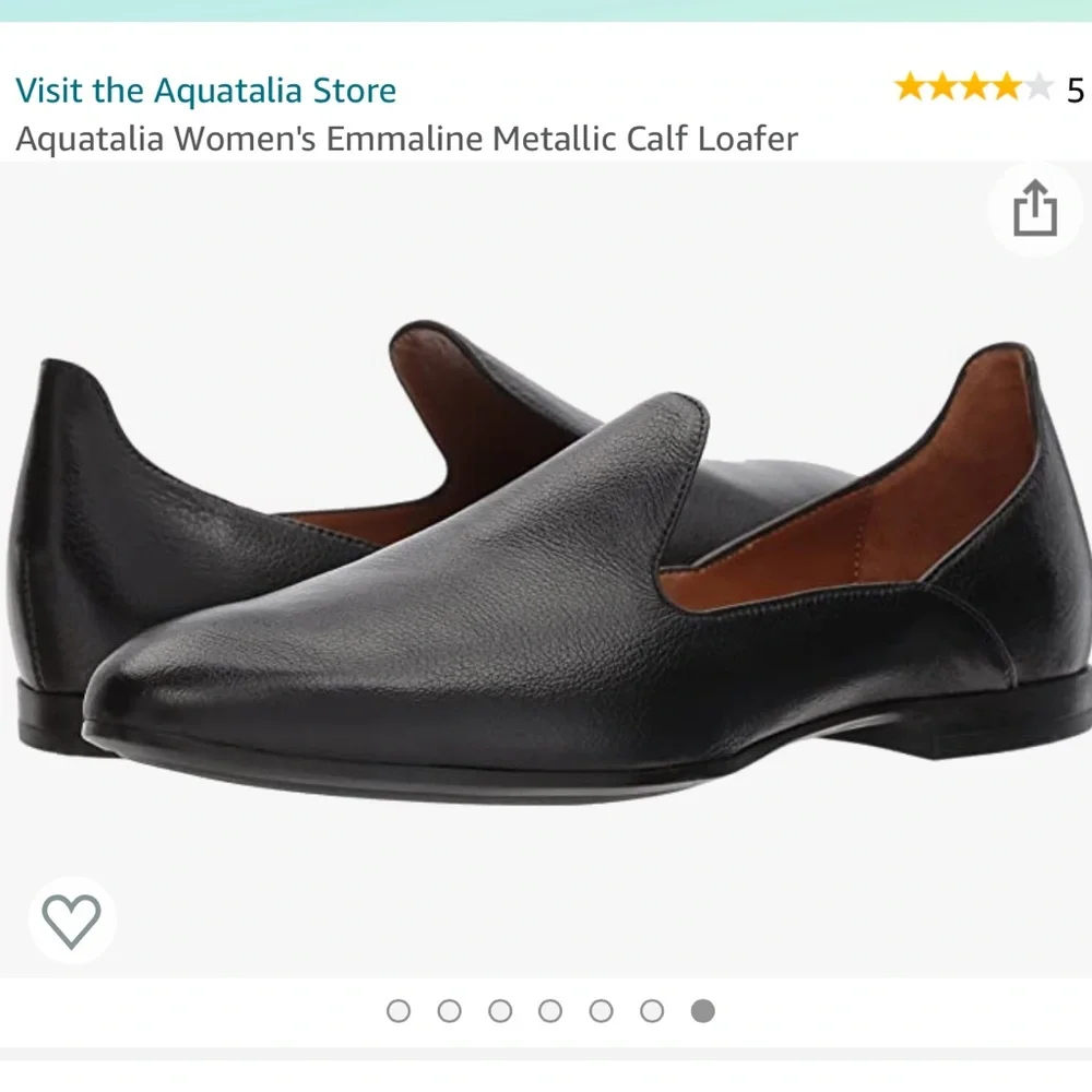 Aquatalia Emmaline Black Leather Loafers - Picture 1 of 7